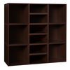 Regency Niche Cubo Storage Organizer Open Bookshelf Set- 6 Full Cubes/6 Half Cubes- Truffle PC6F6HTF